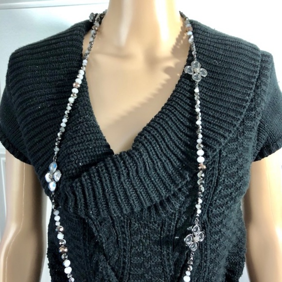 Beautiful Long Comfy Black Sweater - Picture 3 of 4